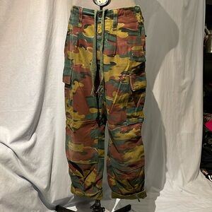 Vintage Belgian Army camo cargo pants